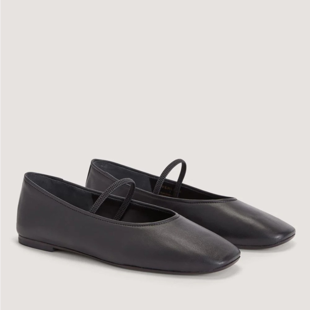 Everlane Day Mary Jane Black Leather Flats